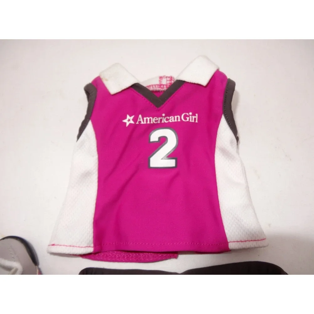 American Girl Doll Truly Me‎ Lacrosse Outfit Pink Gray Jersey Skirt Cleats